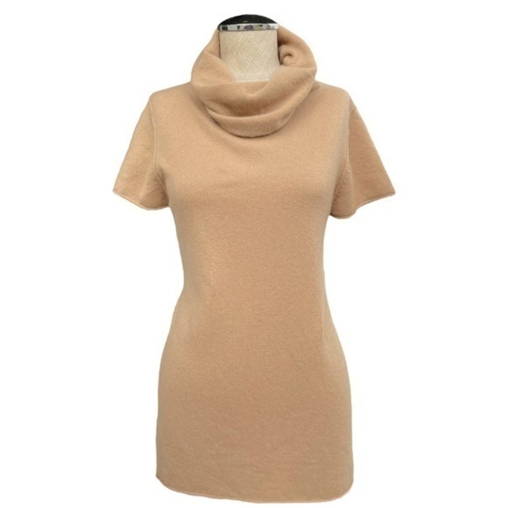 MICHAEL Michael Kors ✘ 100% Cashmere Short Sleeve Cowl Neck Beige Sweater Top, L